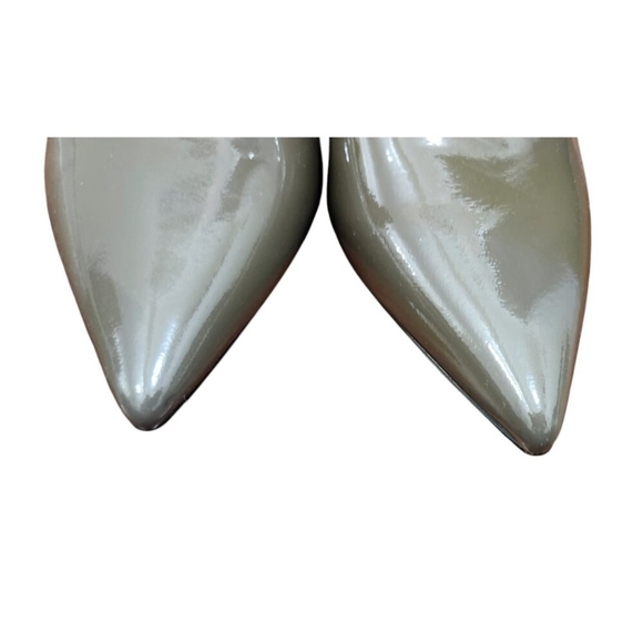 J. Crew Women size 8.5 Khaki Patent Leather Shoe High-Heel Ankle Boot AE854 - Picture 4 of 12